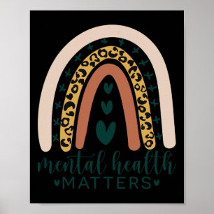 Mental Health Problems Leopard Print Boho Rainbow