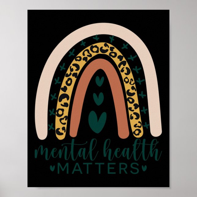 Mental Health Problems Leopard Print Boho Rainbow  (Front)