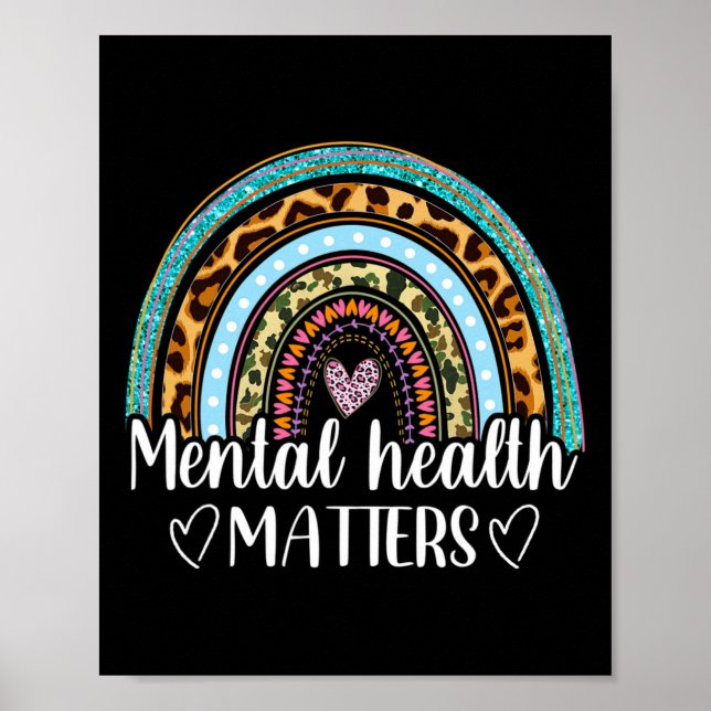 Mental Health Problems Leopard Print Boho Rainbow  (Front)
