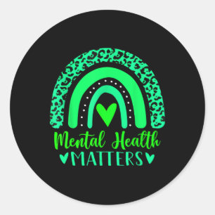 Mental Health Problems Mental Awareness Leopard Ra Classic Round Sticker