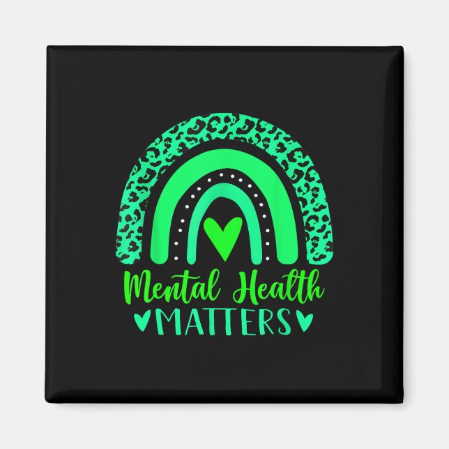 Mental Health Problems Mental Awareness Leopard Ra Magnet (Front)