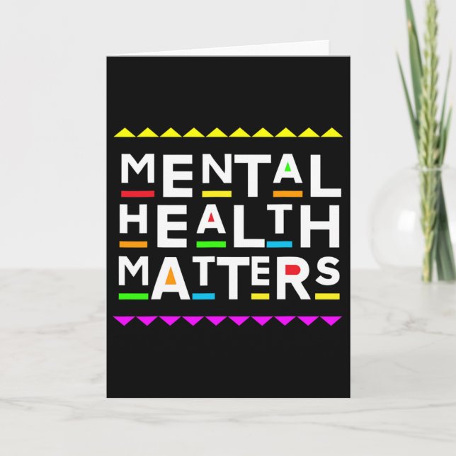 Mental Health Problems Retro 90's Style  Card (Front)