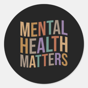 Mental Health Problems Vintage Mental Awareness Mo Classic Round Sticker