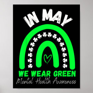 Mental Health Problems We Wear Green Mental Health Poster