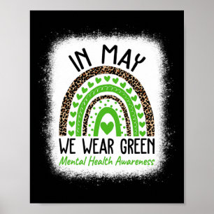 Mental Health Problems We Wear Green Mental Health Poster
