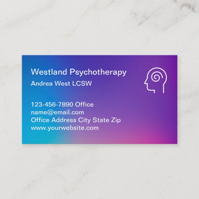 Mental health Psychiatry Unique Business Cards (Front)