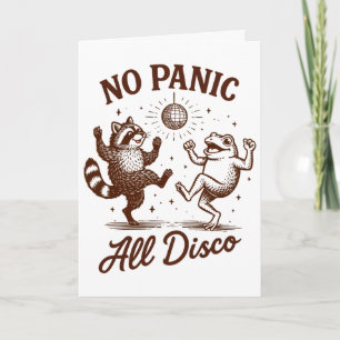 Mental Health Racoon Frog Positive Vibes No Panic Card