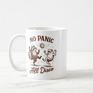 Mental Health Racoon Frog Positive Vibes No Panic Coffee Mug