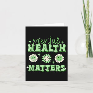 Mental Health Retro Groovy Smile Face Card