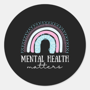 Mental Health S Awareness Brain Therapist Be Kind Classic Round Sticker