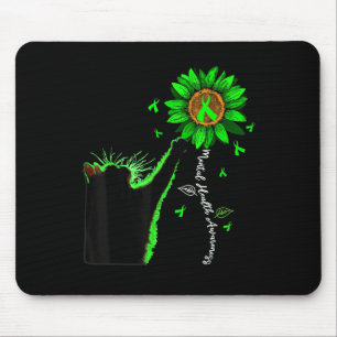 Mental Health S Awareness Flower Cat Lover Women M Mouse Pad