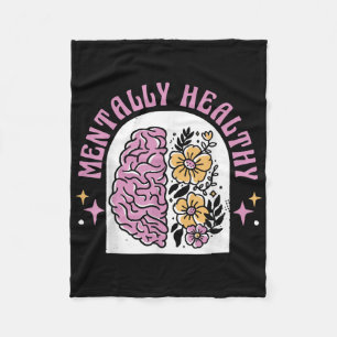 Mental Health S Awareness Flowers Brains Clothing Fleece Blanket
