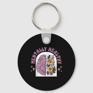 Mental Health S Awareness Flowers Brains Clothing  Key Ring
