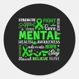 Mental Health S Awareness Hope Love Advocate Warri Classic Round Sticker