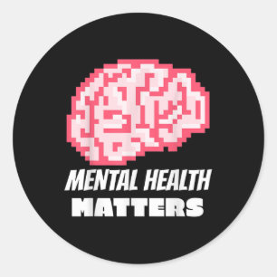 Mental Health S Awareness Human Brain Mental Healt Classic Round Sticker