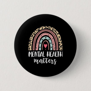 Mental Health S Awareness Leopard Rainbow Women Fu 6 Cm Round Badge