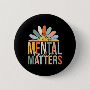 Mental Health S Awareness Retro Groovy End The Sti 6 Cm Round Badge