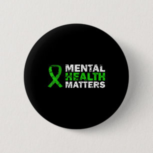 Mental Health S Awareness Solidarity Green Ribbon 6 Cm Round Badge