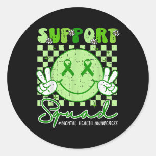 Mental Health S Awareness Support Squad Smile Face Classic Round Sticker