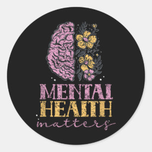 Mental Health S Brain Awareness Therapist Classic Round Sticker