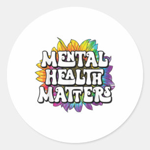 Mental Health S Brain Illness Mental Health Awaren Classic Round Sticker