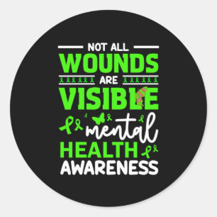 Mental Health S End The Stigma Psychology Therapy  Classic Round Sticker