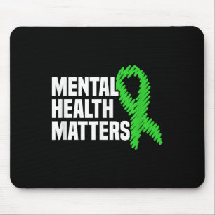 Mental Health S Green Ribbon Mental Health Awarene Mouse Pad
