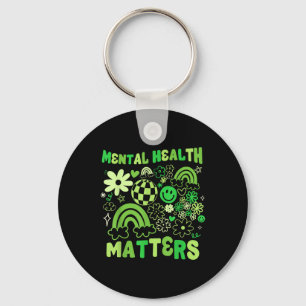 Mental Health S Groovy Floral Mental Health Awaren Key Ring