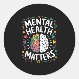 Mental Health S Human Brain Illness Awareness _3 Classic Round Sticker