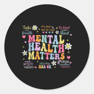 Mental Health S Human Brain Illness Awareness  Classic Round Sticker
