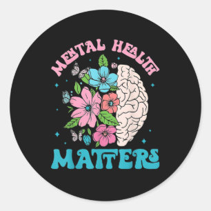 Mental Health S Human Brain Illness Awareness Classic Round Sticker