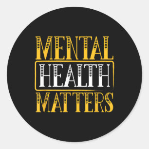 Mental Health S - Human Brain Illness Awareness  Classic Round Sticker