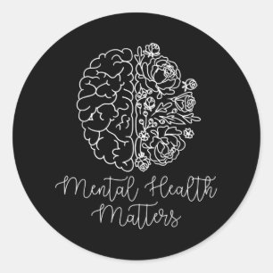 Mental Health S Human Brain Illness Awareness Classic Round Sticker