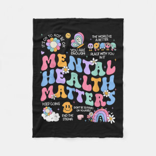 Mental Health S Human Brain Illness Awareness Fleece Blanket