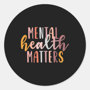Mental Health S Human Brain Illness Awareness Long Classic Round Sticker