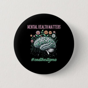 Mental Health S Human Brain Illness Awareness Supp 6 Cm Round Badge
