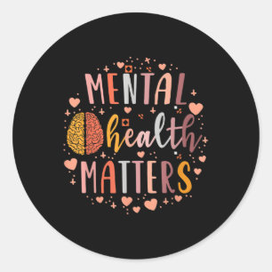 Mental Health S Human Brain Mental Health Awarenes Classic Round Sticker