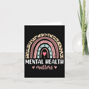 Mental Health S Leopard Print Boho Rainbow Awarene Card