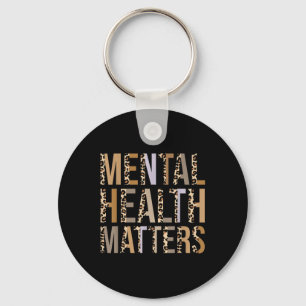Mental Health S Leopard Print Mental Awareness Mon Key Ring