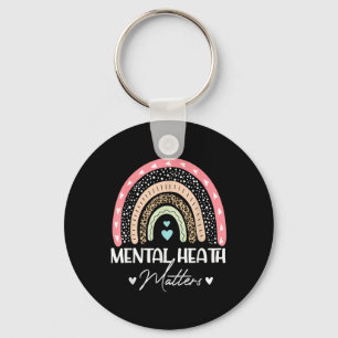Mental Health S Leopard Print Rainbow Awareness Key Ring