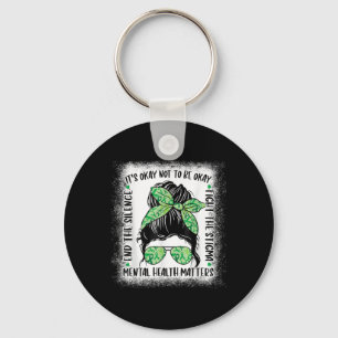 Mental Health S Messy Bun Mental Health Awareness  Key Ring