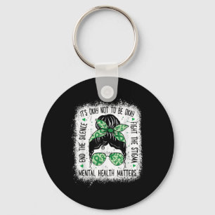 Mental Health S Messy Bun Mental Health Awareness Key Ring