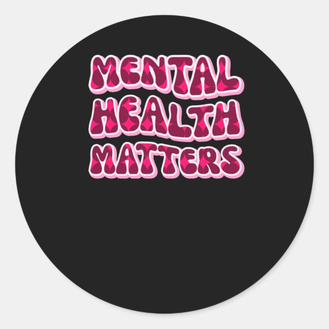 Mental Health S Pink Text Sticker  (Front)