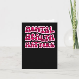 Mental Health S Pink Text Sticker Card