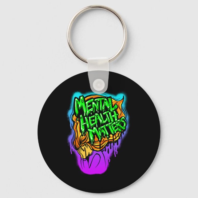 Mental Health S Purple Sticker  Key Ring (Front)