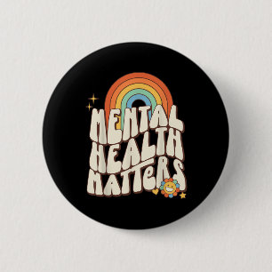 Mental Health S Rainbow Retro Spread Awareness _1 6 Cm Round Badge