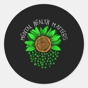 Mental Health S Self Care Awareness Flower Women M Classic Round Sticker