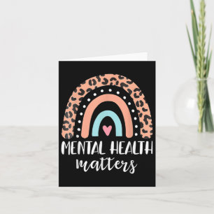 Mental Health S Shirt Leopard Boho Rainbow Awarene Card