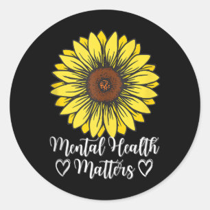 Mental Health S Sunflower - Mental Health Awarenes Classic Round Sticker