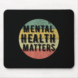 Mental Health S Vintage Retro 90s Style Awareness Mouse Pad